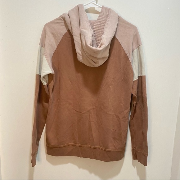 Abercrombie &Fitch boyfriend colorblock hoodie brown pink women’s small - Picture 2 of 5